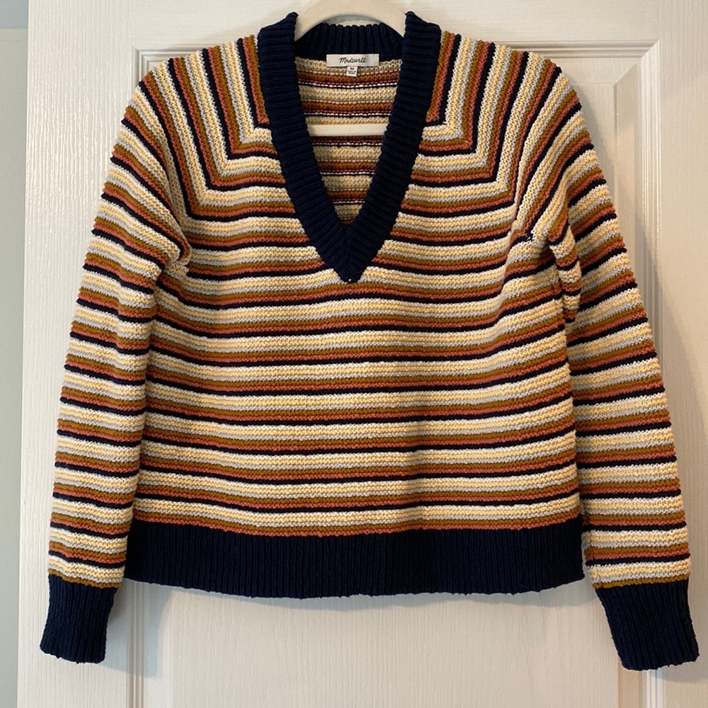 Madewell Arden Crop V-neck pullover sweater. XS
